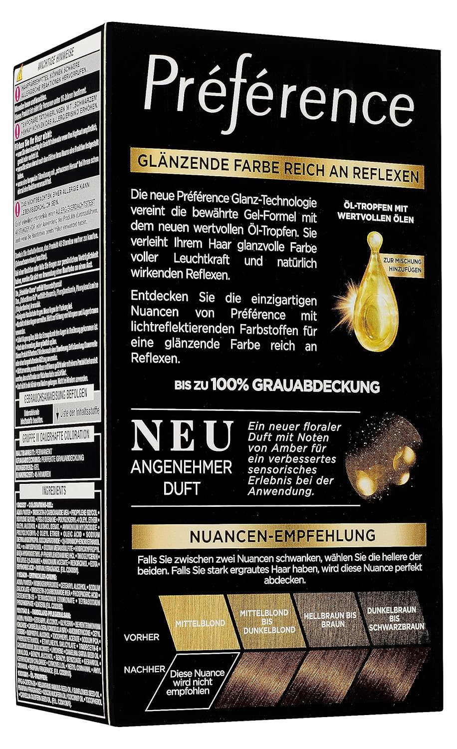 L'Oréal Paris Permanente Haarfarbe, Haarfärbeset mit Coloration und Farbglanz-Pflegebalsam, Préféren