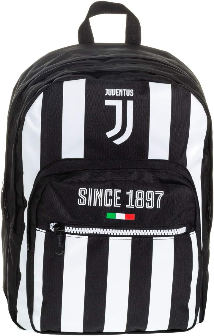 Seven Zaino Doppio Scom Juventus Coaches Rucksack, 41 cm, 34 liters, Schwarz (Bianco e Nero)