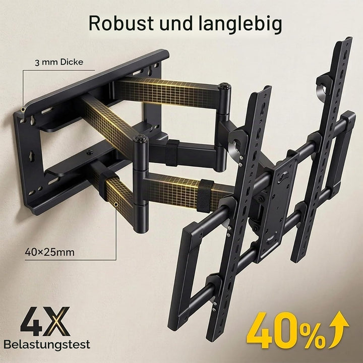 TV Wandhalterung Schwenkbar für 55-100 Zoll Fernseher, Neigbar Ausfahren Wandhalterung für Flach &amp; C