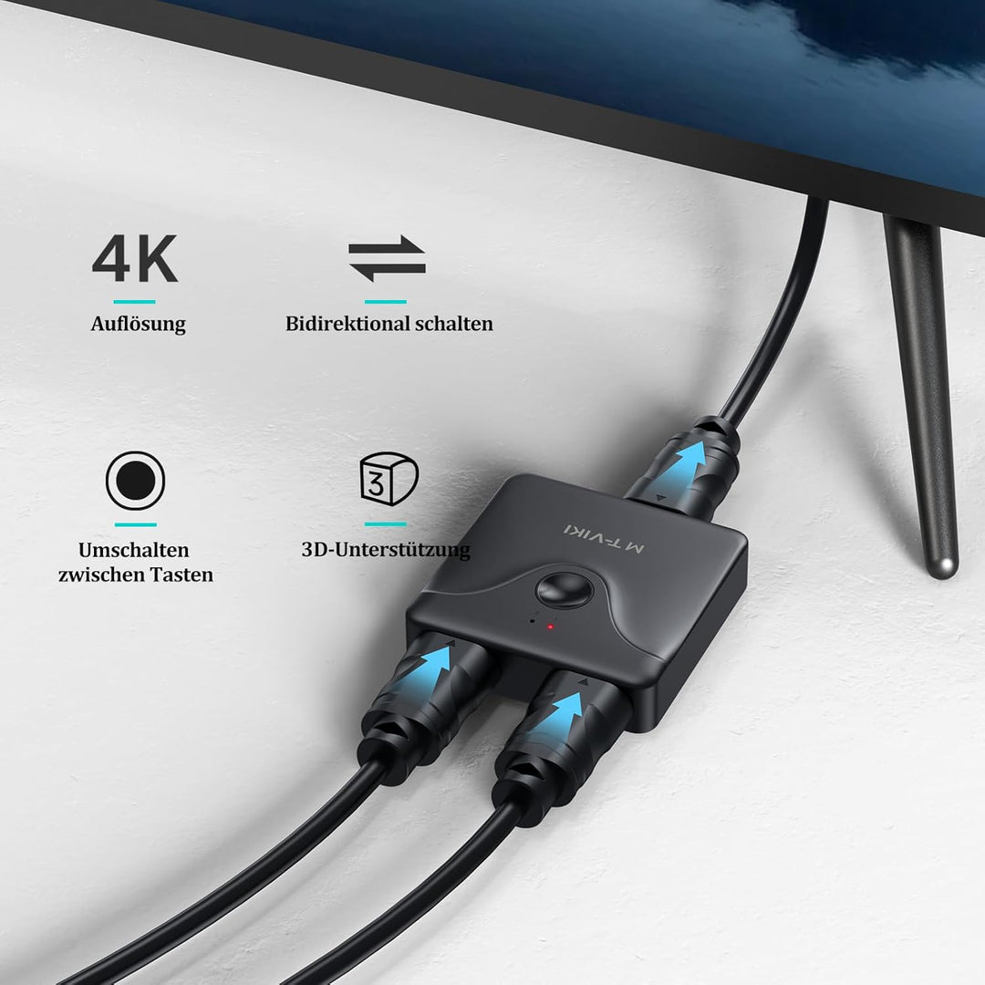 MT-VIKI 4K@60Hz DP Switch 2 in 1 Out Displayport Splitter 1 in 2 Out Displayport Umschalter mit eine