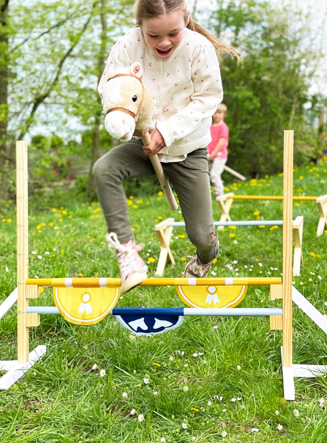 small foot Hindernis-Set für Kinder aus Holz, Outdoor-Bewegungsspielzeug fürs Pferde-Spiel und Hobby