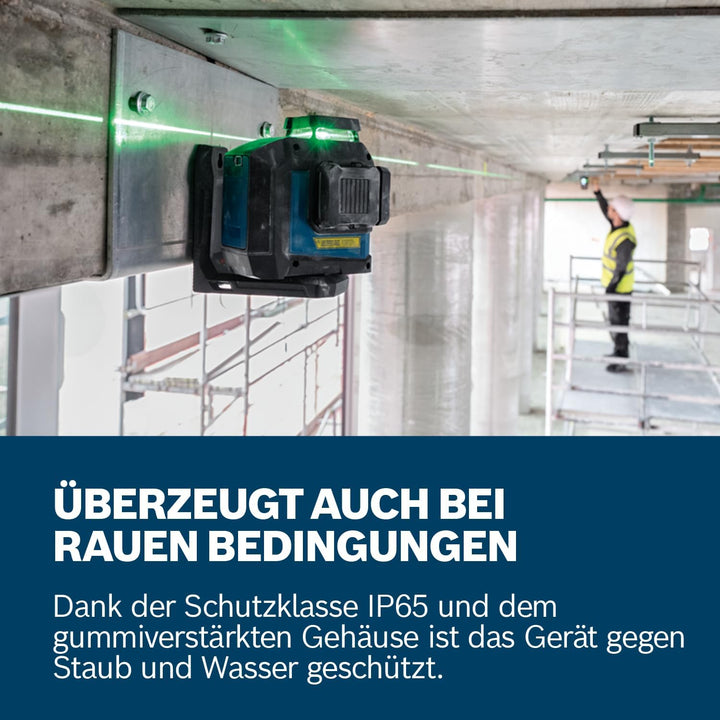 Bosch Professional Linienlaser GLL 80-33 G (Halterung LB 10, grüner Laser, Arbeitsbereich: bis 30m,