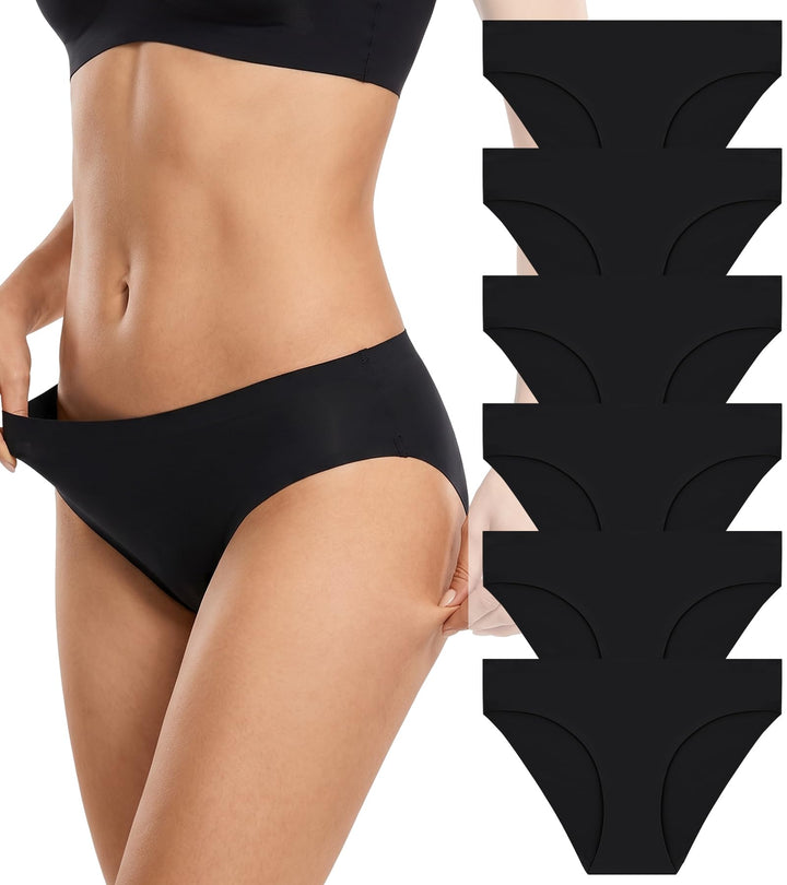 FINETOO 6er Pack Unterhosen Damen Seamless Slips Nahtlo Hipster Unsichtbare Unterhose Sexy Unterwäsc
