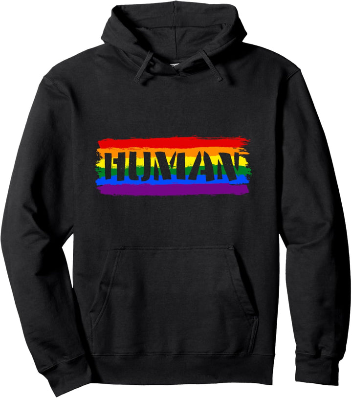 Human Mensch Homosexuell Lesbisch Schwul Regenbogen Pride Pullover Hoodie