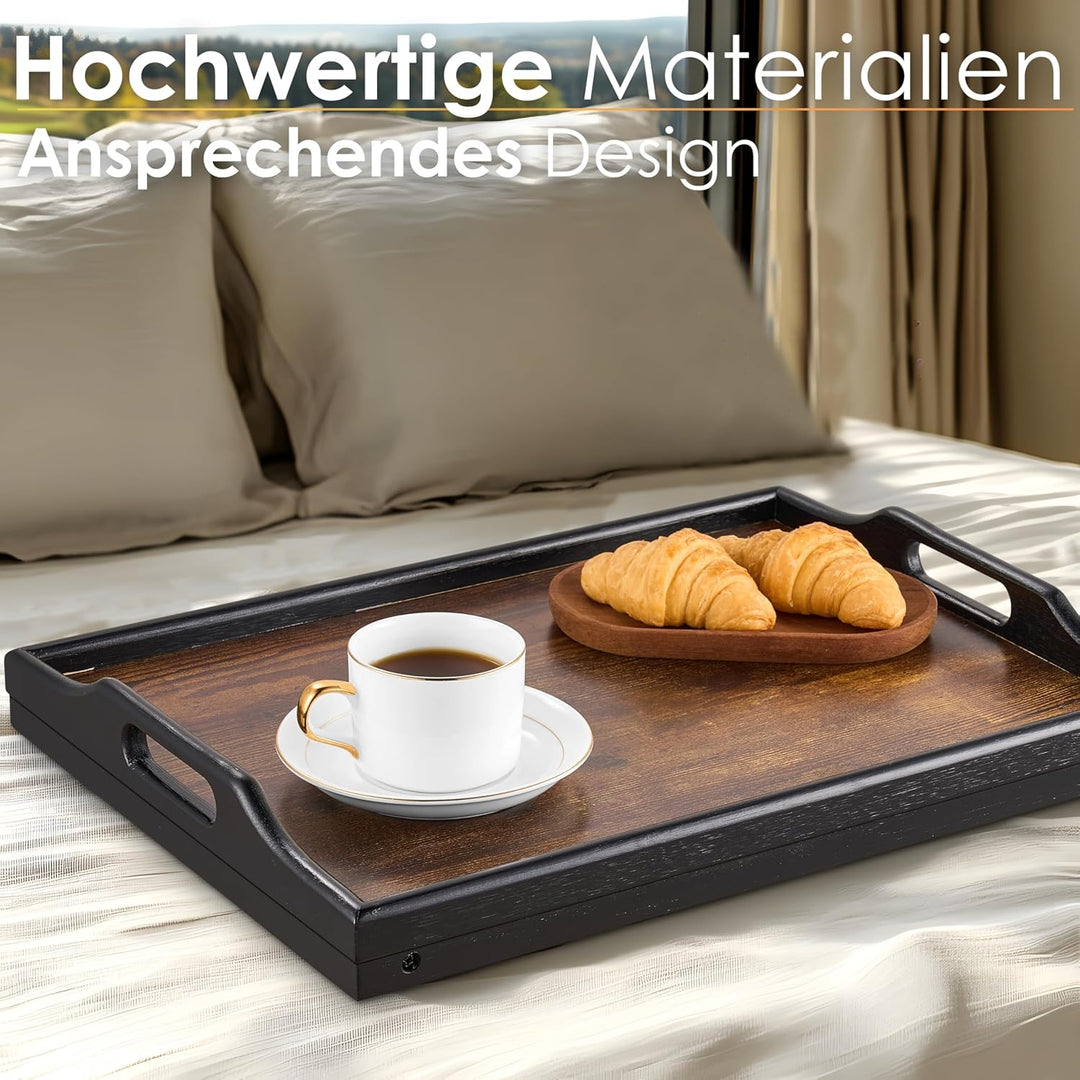 Klappbares Bambus Tablett höhenverstellbar für Bett und Sofa (22,5-32 cm) Notebooktisch & Frühstücks