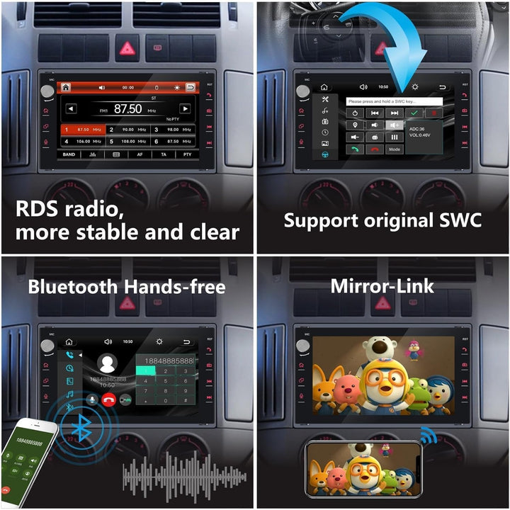 Autoradio kompatibel mit drahtlos Carplay/Android Auto für VW Polo Passat Golf Jetta MK3 MK4 Sharan