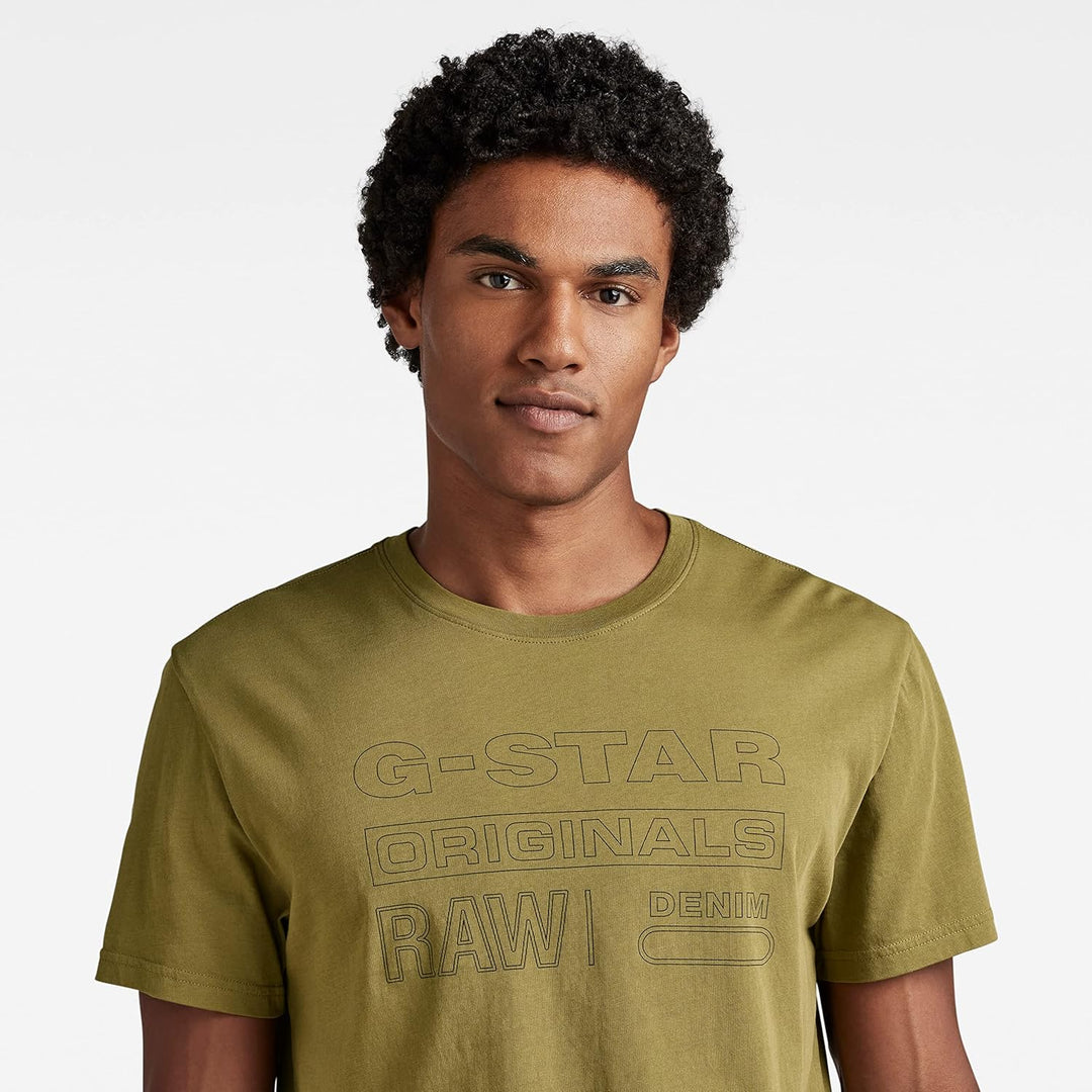 G-STAR RAW Damen Originals Label Regular T-Shirt S Grün (Smoke Olive D22775-c506-b212), S Grün