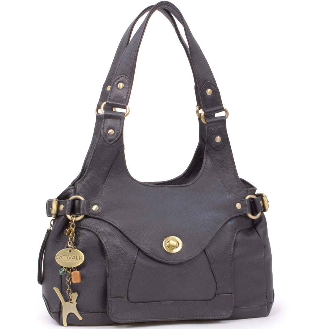 Catwalk Collection Handbags - Leder - Umhängetasche/Schultertasche - ROXANNA Braun, Braun