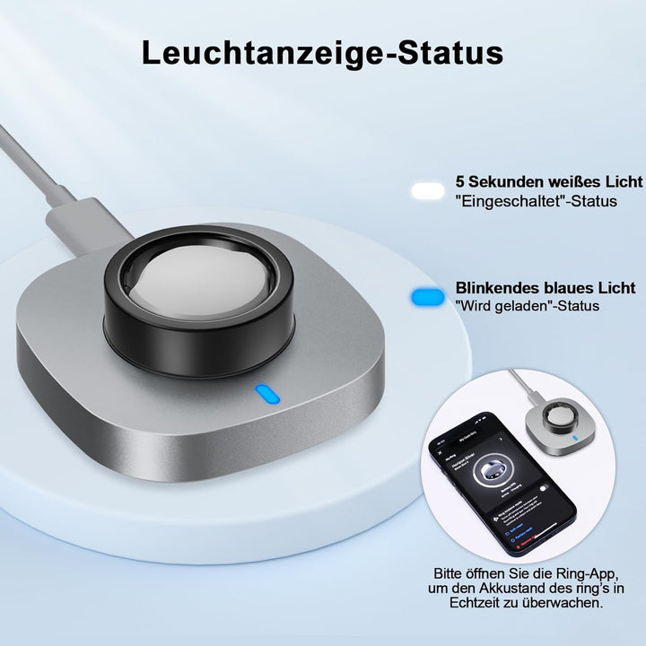 ZOOROO Ladegerät kompatibel mit Aura-Ring Gen 3, Schnelllade-Dock mit USB C Kabel Tragbares Ersatzla