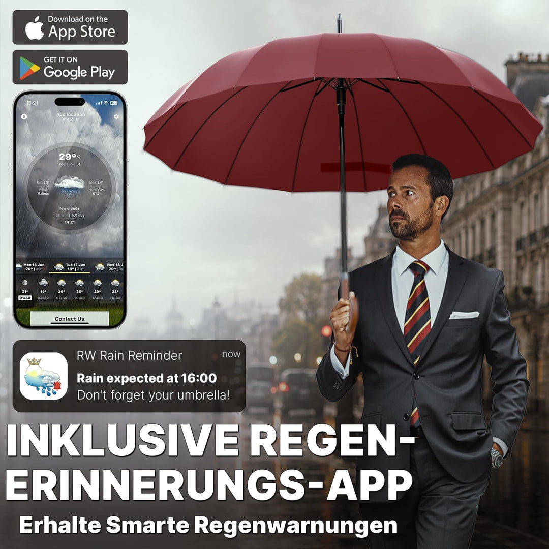 Royal Walk Regenschirm Gross Sturmfest Golf Schirm XXL Stabiler Stockschirm | Grosser Regenschirm fü