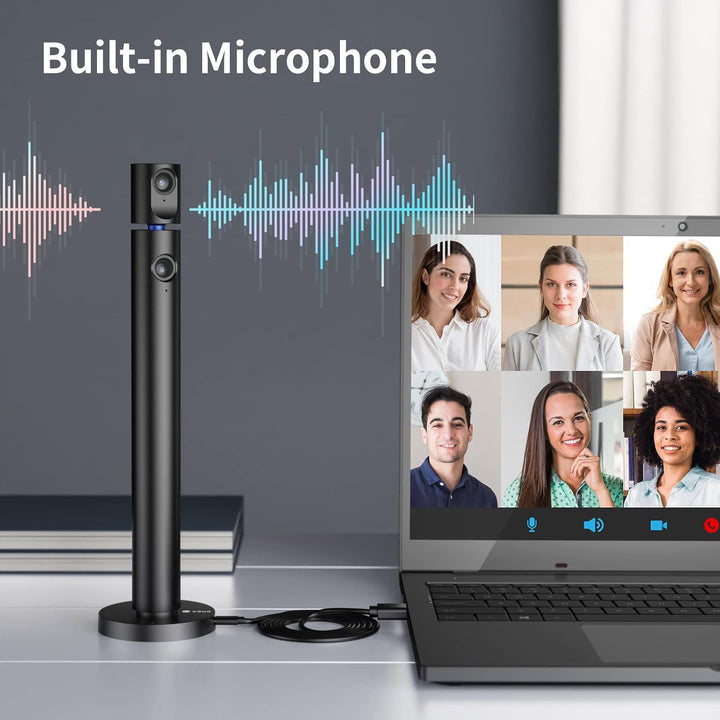 CZUR Halo Dual Webcam 180° Drehbare, 1080P Kamera mit Mikrofon Streamcam Videokamera 90° Sichtfeld C