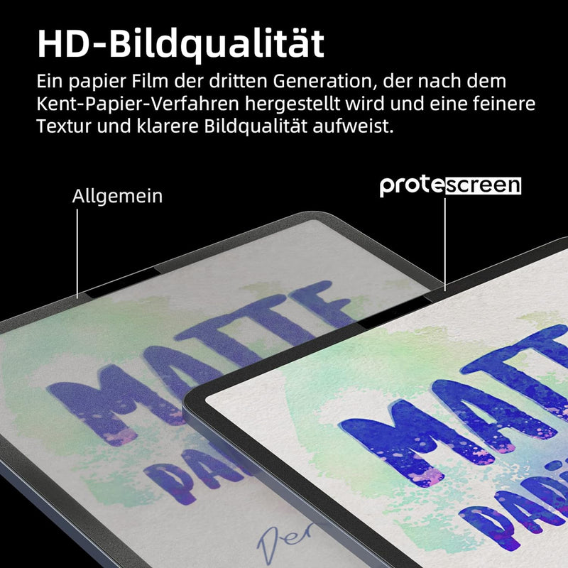 3 Stück Papier Folie Kompatibel mit iPad 7./8./9.Generation(10.2 Zoll, 2019/2020/2021), Matt Papierf