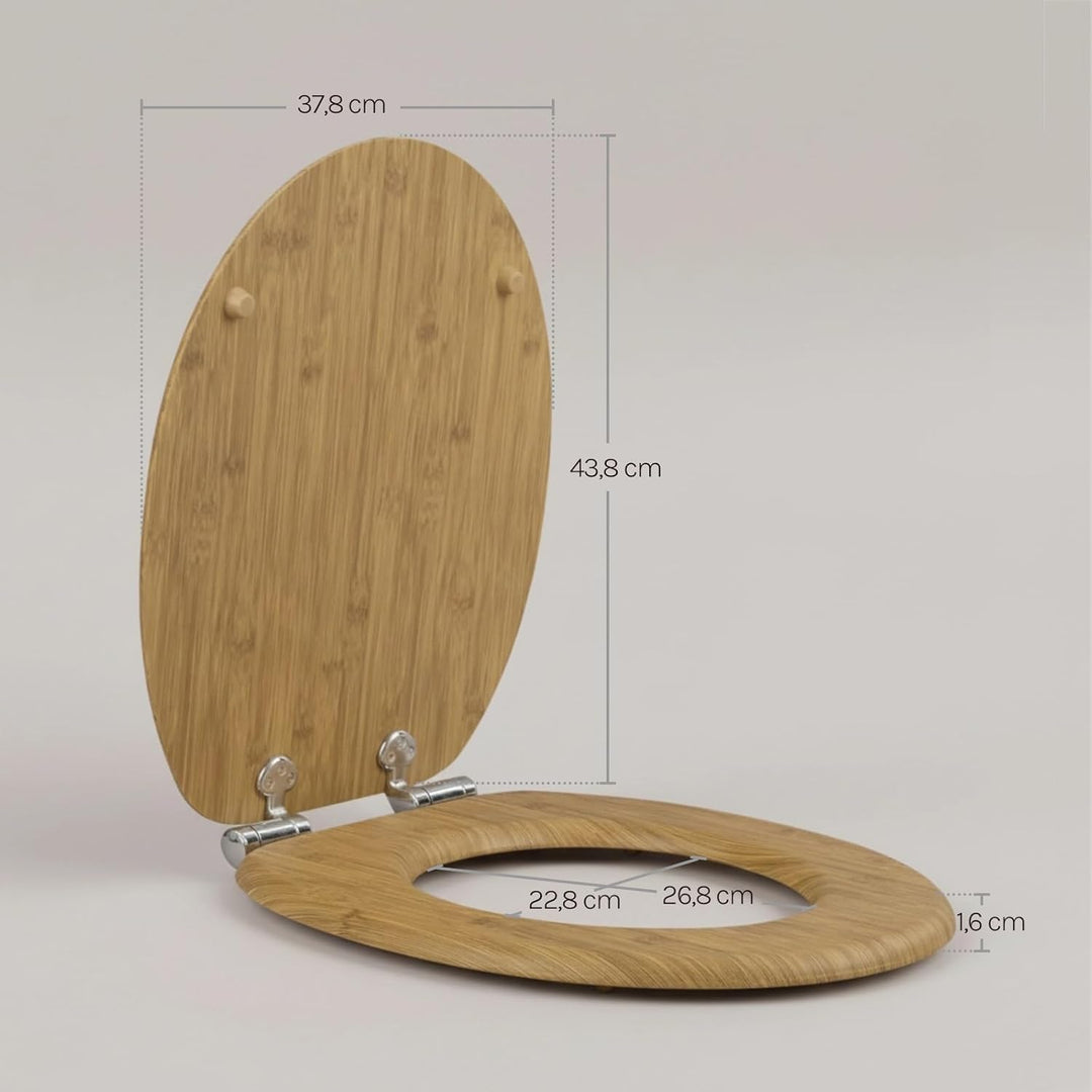 WOLTU #2 Premium WC-Sitz Toilettensitz mit Absenkautomatik, MDF Holzkern, Softclose Scharnier, Antib