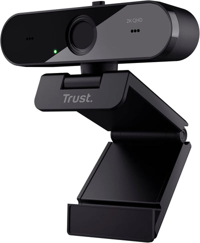 Trust Taxon 2K QHD Webcam aus 85% Recycling-Kunststoff, 2560x1440p USB Kamera PC mit Abdeckung, Auto