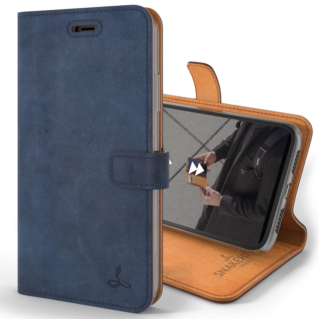 Snakehive iPhone 11 Hülle Leder | Stylische Handyhülle mit Kartenhalter & Standfuss | Handyhülle Sch