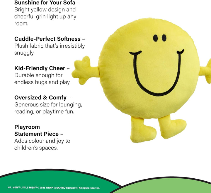 Rainbow Designs Mr Happy Grosses Kissen - Klassische Mr. Men Charakterkissen - Buntes Superweiches D