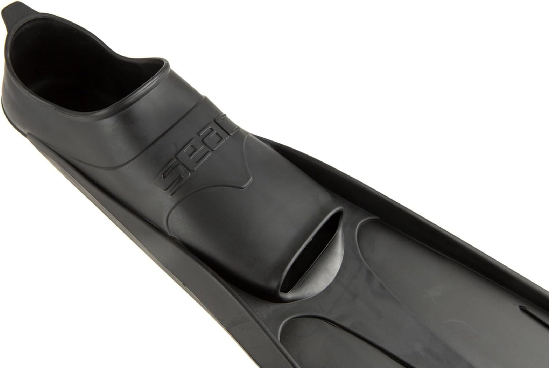 Seac Unisex-Adult Shout Lange Fussteilflossen für die Unterwasserjagd und zum Freitauchen Schwarz 39