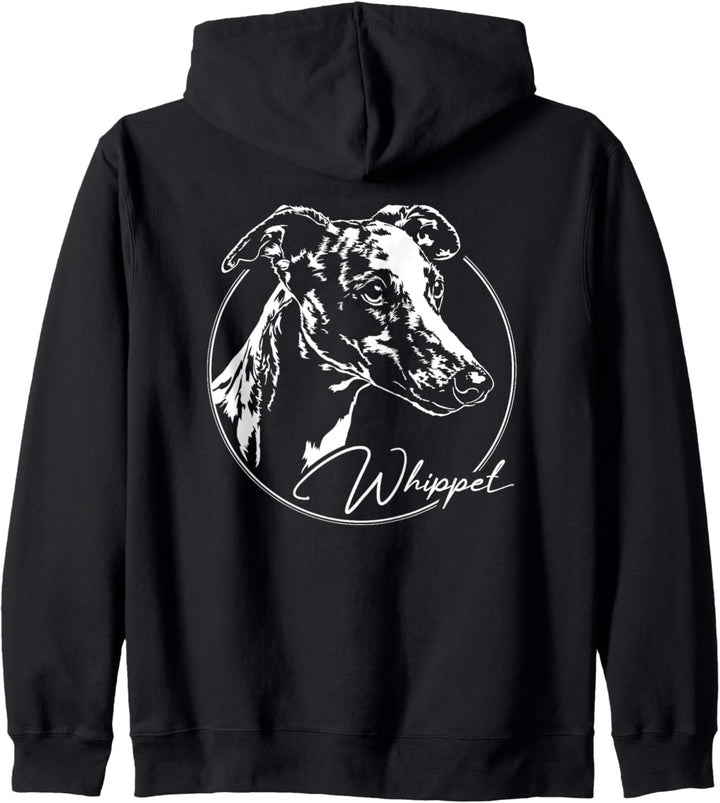Whippet Hund Hunde Portrait Windhunde Hundeportrait Kapuzenjacke