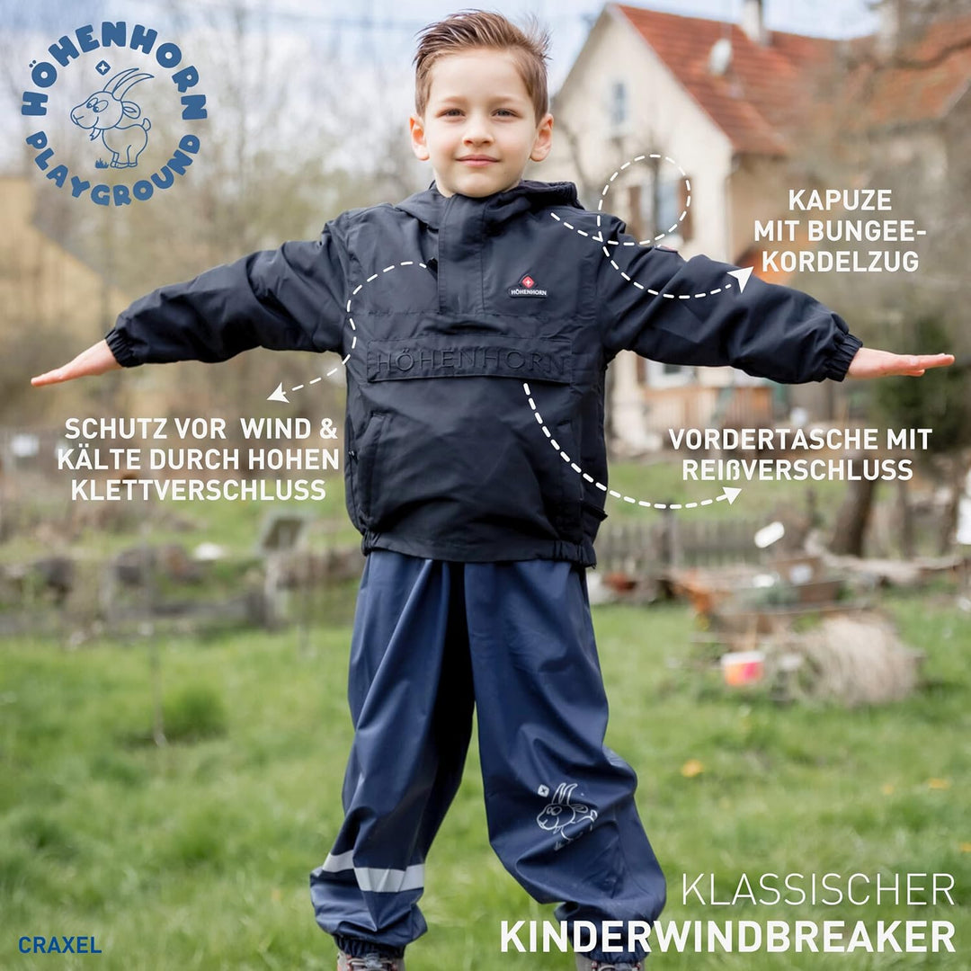 Höhenhorn Craxel Kinder Jungen Mädchen Jacke Windbreaker Gefüttert mit Brusttasche 152 Dunkelblau, 1