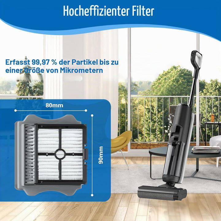 Ersatzbürstenwalze und Filter Geeignet für Tineco Floor One S5 Combo Nass- und Trockensauger 2 Bürst