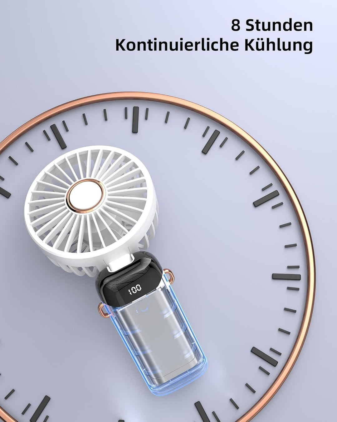 Koonie Handventilator, Tragbarer Mini Ventilator, USB Taschenventilator, 8 Stunden Batteriebetrieben