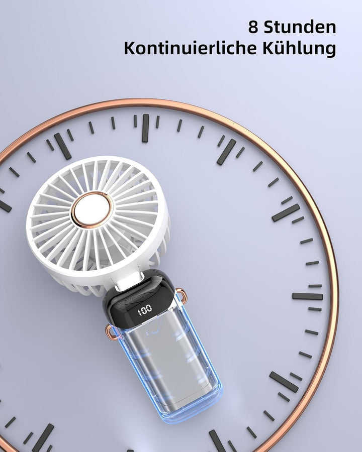 Koonie Handventilator, Tragbarer Mini Ventilator, USB Taschenventilator, 8 Stunden Batteriebetrieben