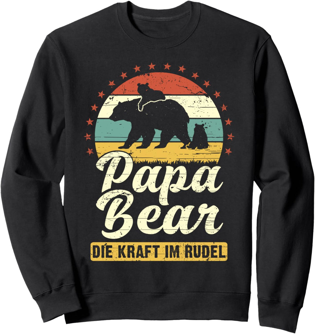 Papa Bear, 2 Bären-Welpen, Papa 2 Kinder, Vatertag, Bär Sweatshirt