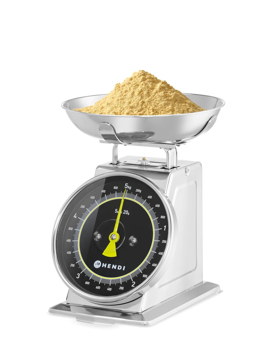 HENDI Küchenwaage, mechanisch, für max 5 kg, Einteilung 20g, mit Wiegeschale, Tara-Funktion, keine B