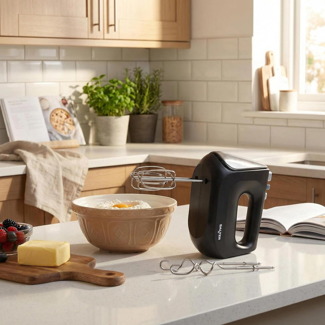 Salter 400W Handmixer – Elektrischer Handrührer zum Backen, 5 Geschwindigkeitsstufen & Turbofunktion