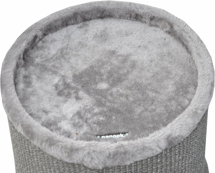 nanook Kratztonne, Höhe 89 cm, Katzenkratzbaum, 3 Ebenen, Kratzbaum, Kratzturm aus Sisal, grau, grau