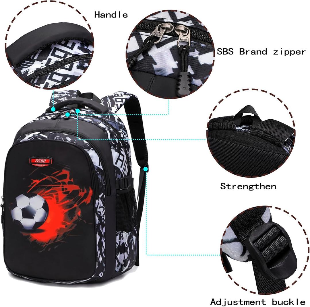 Asge Schulrucksack Jungen Teenager Schulranzen Mädchen 3 5 Klasse Ranzen Ergonomischem Kinder Fussba