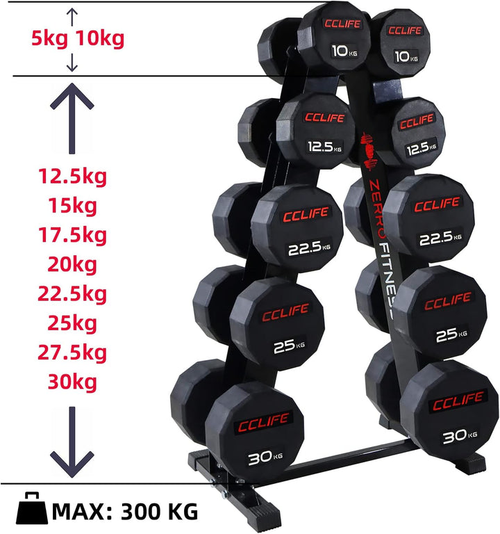 ZEERO Max.300Kg Kurzhantel Rack, 4/5 Ebenen Hantelständer, Passend zu hanteln und Kurzhanteln, Hante