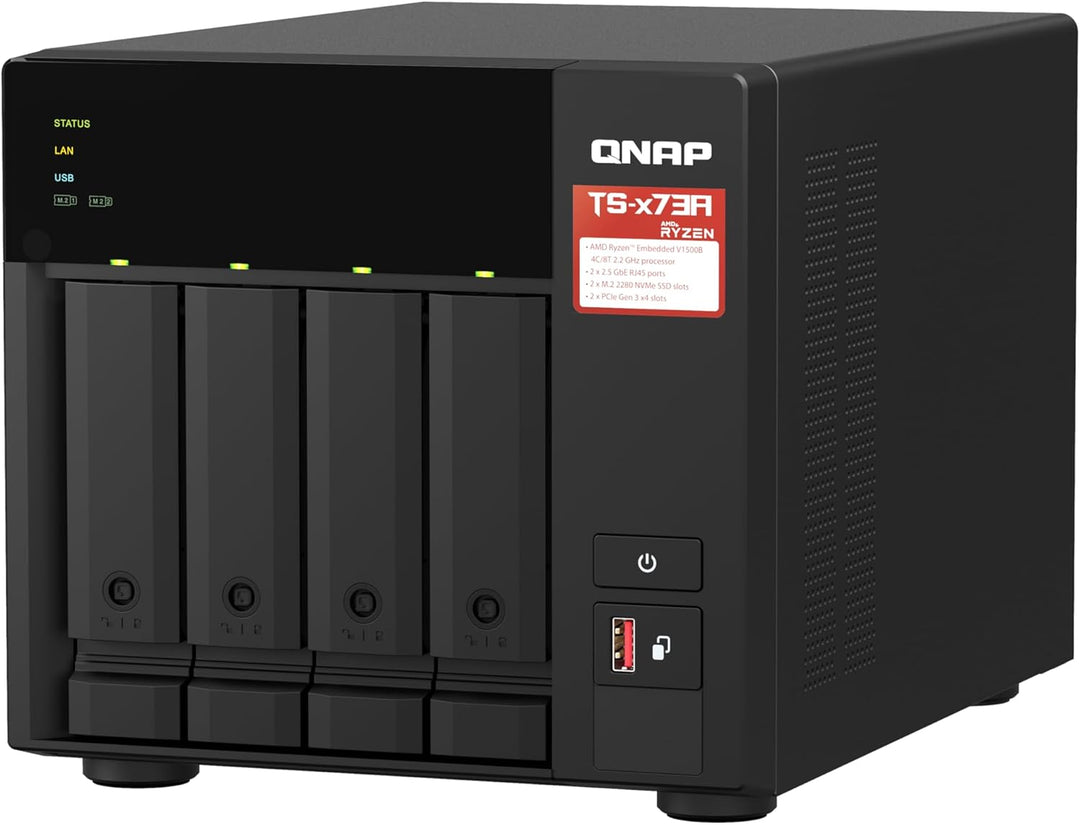 Qnap NAS + Switch Bundle QNAP TS-473A + QSW-1105-5T | Upgrade to 2,5GbE Networking, 4-Bay 3,5"/2,5"-