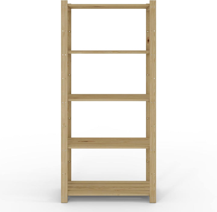 Lenmar Serie B Holzregal, Kiefer, Holz, Hellbeige, B-22 170 x 70 x 40 cm, 5 Böden, Bücherregal, Holz