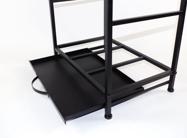 Kobolo Modernes Kaminholzregal aus Metall 80 cm hoch schwarz lackiert 50 x 32 x 80 cm, 50 x 32 x 80