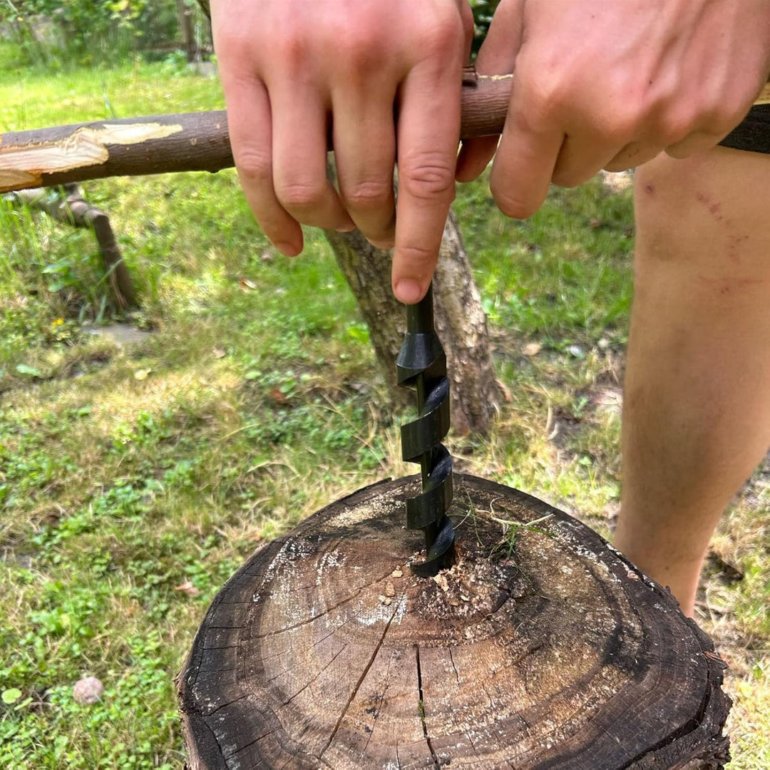 Handbohrer Bushcraft Manueller Schraubenschlüssel,Schwerlast-Stahl Scotch Eye Holz Handbohrer Bushcr