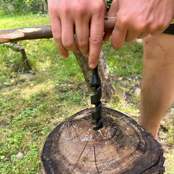 Handbohrer Bushcraft Manueller Schraubenschlüssel,Schwerlast-Stahl Scotch Eye Holz Handbohrer Bushcr