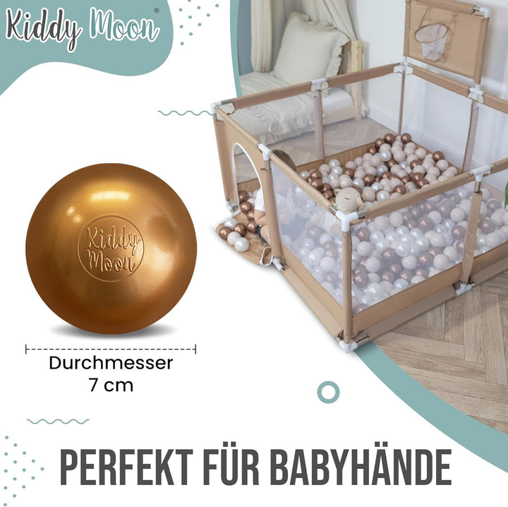 KiddyMoon 300 ∅ 7Cm Kinder Bälle Spielbälle Für Bällebad Baby Plastikbälle Made In EU, Perle/Grau/Tr