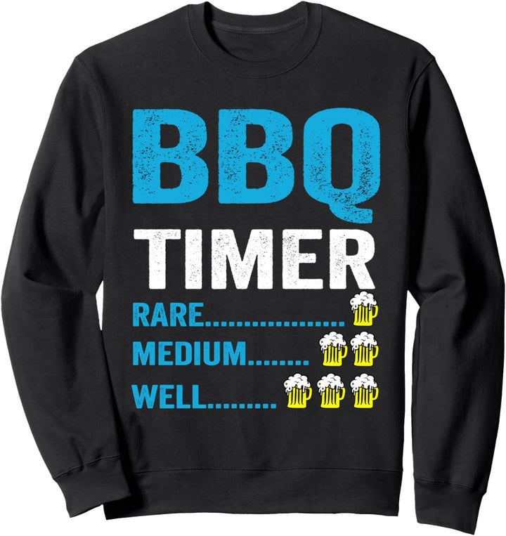 BBQ Timer BBQ Grillen Grillmeister Barbecue Fleischesser Sweatshirt