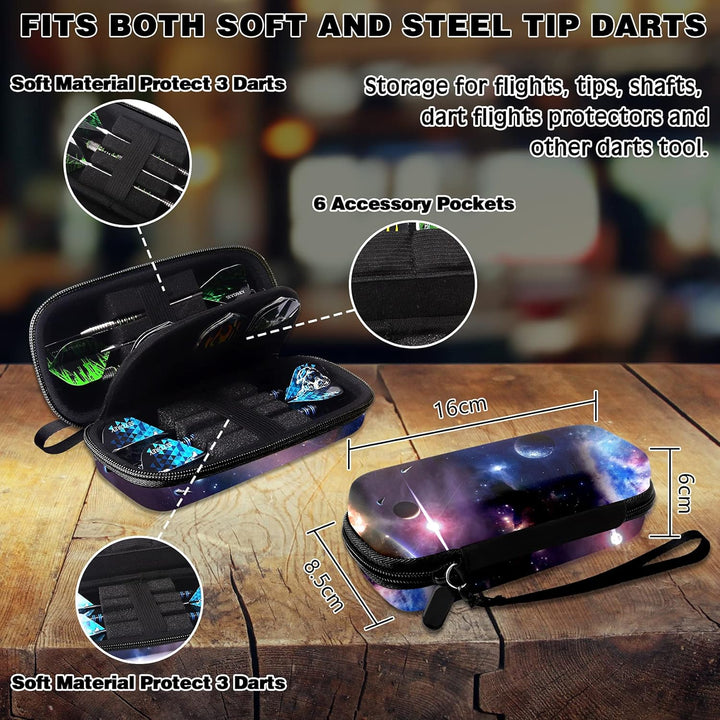 Seydrey Dart Tasche Dartpfeile Dart Zubehör für 6 Stück Dartpfeile mit Kunststoffspitze Dart Hülle f