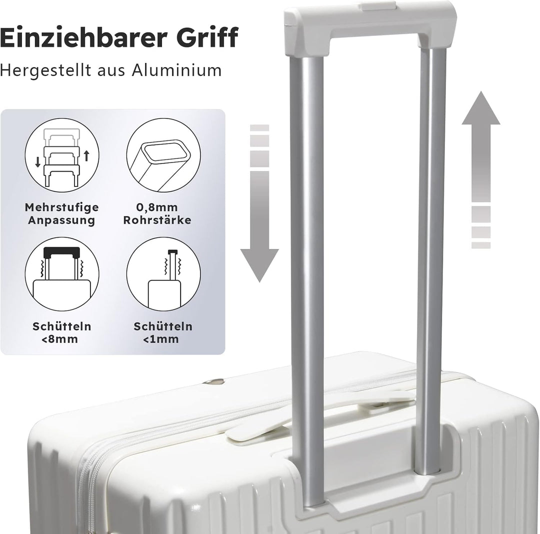MGOB Koffer Mittelgross Hartschalen Erweiterbar in Polycarbonat Reisekoffer mit 4 Rollen und Haken |