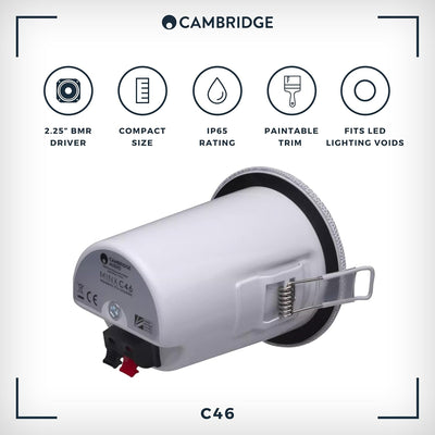 Cambridge Audio Minx C46 - Kompakter Deckeneinbaulautsprecher mit BMR-Lautsprechertechnologie - pass