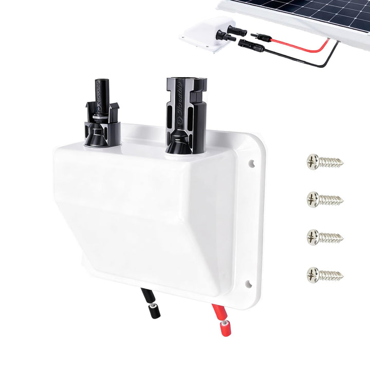 Sayhome ABS Double Solar Kabeleinführung Gehäuse mit 0.33ft 10awg weichem Kupferkabel, für Wohnmobil