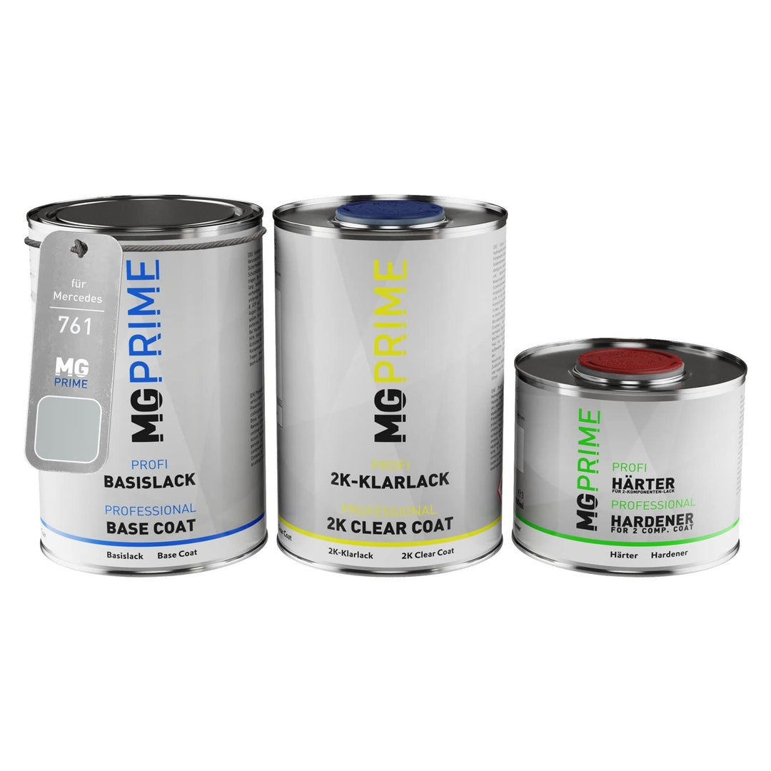 Autolack Dose Set für Mercedes 761/9761 Polarsilber Metallic/Polar Silver Metallic Basislack 2K Klar