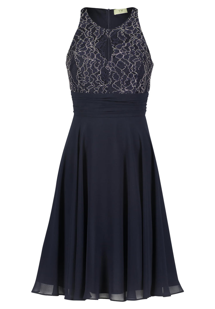 Vera Mont Damen Abendkleid mit Spitze 40 Nachthimmel, 40 Nachthimmel