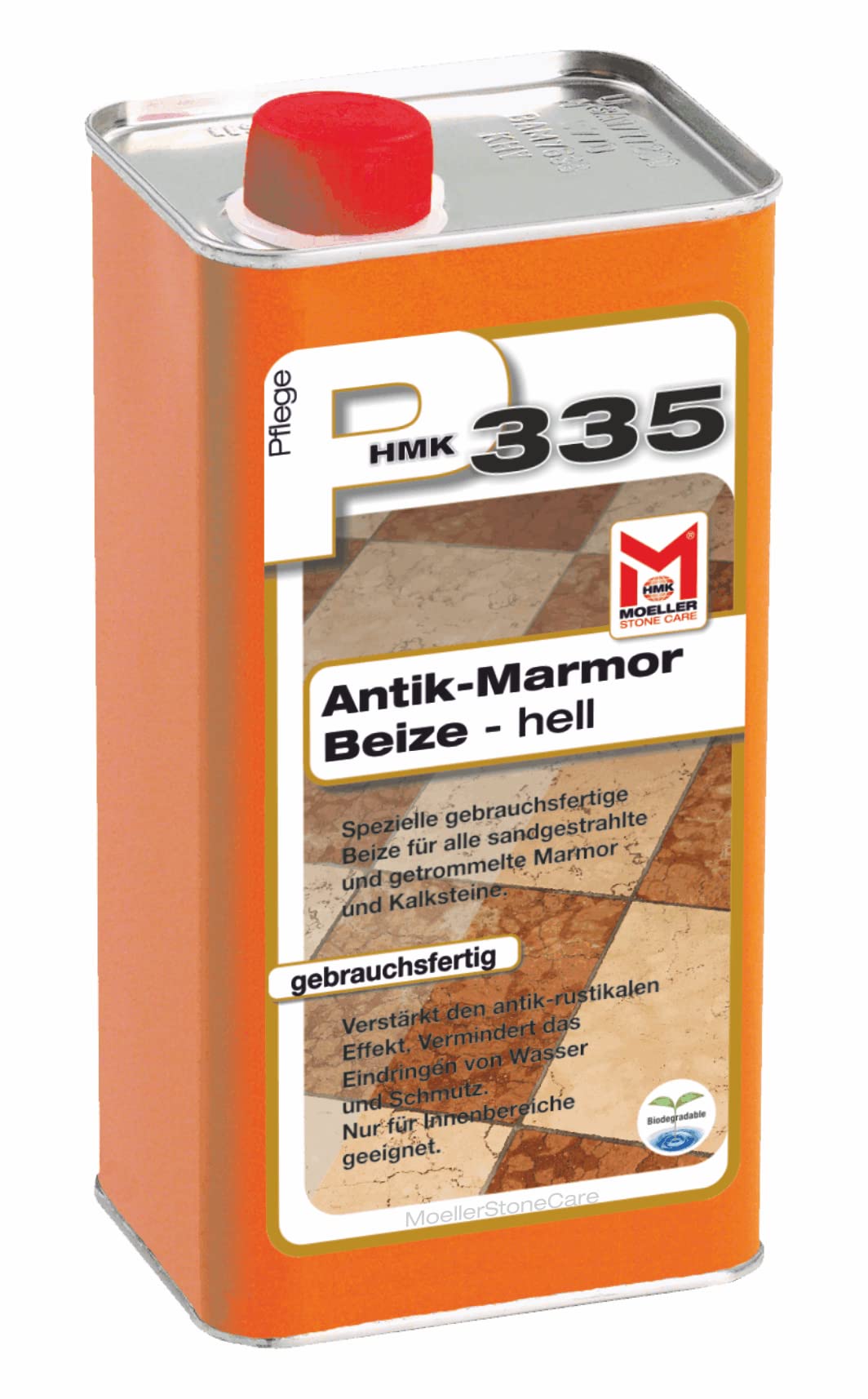 Moeller Stone Care - HMK P335 Antik-Marmorbeize - hell - 1 Liter - Spezielle gebrauchsfertige Naturs