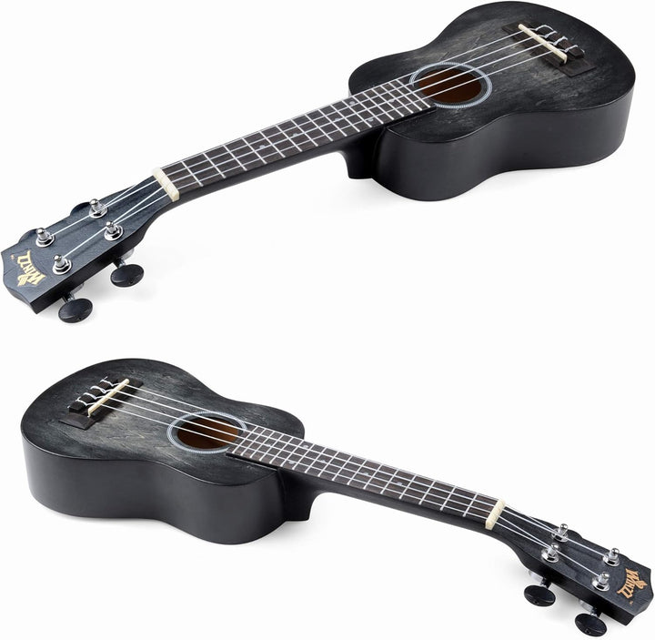 Winzz 21" Sopran Ukulele Anfänger Set Kinderm Erwachsene, Einzigartiges Farbdesign, mit Tasche, Stim