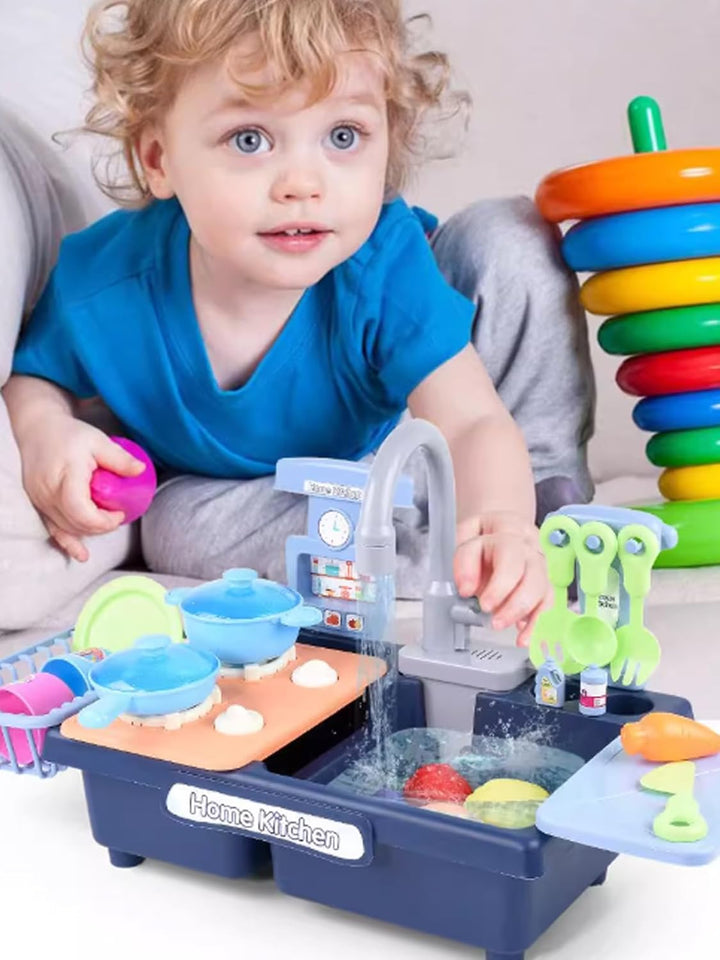 Kinder Küchenspüle Spielzeug Geschirrspüler Spielspielzeug Automatischer Wasserhahn Zubehör Künstlic