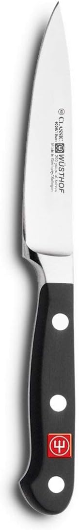 WÜSTHOF Classic Gemüsemesser 10 cm, Schwarz,silber 10 cm Gemüsemesser, 10 cm Gemüsemesser