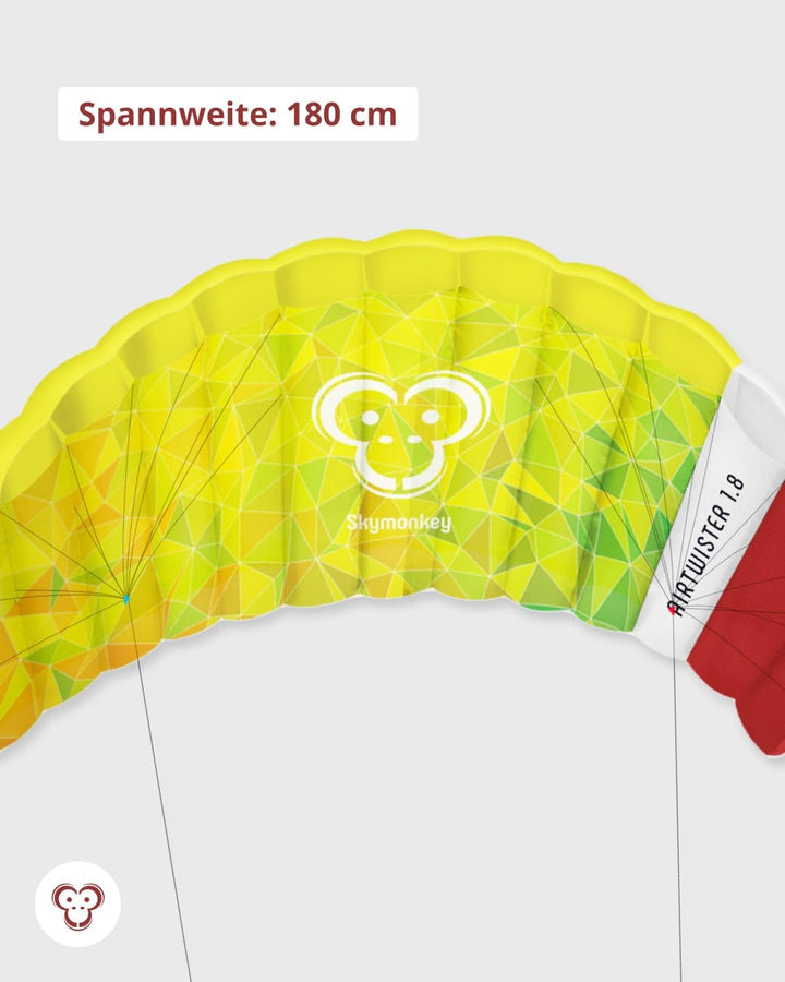 Skymonkey Airtwister Lenkmatte inkl. Packsack & Flugschlaufen - Lenkdrachen bereits fertig angeleint